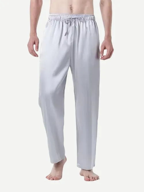 Wholesale Men's Pajama Pants Solid Color Ice Silk Home Wear Silk Pants