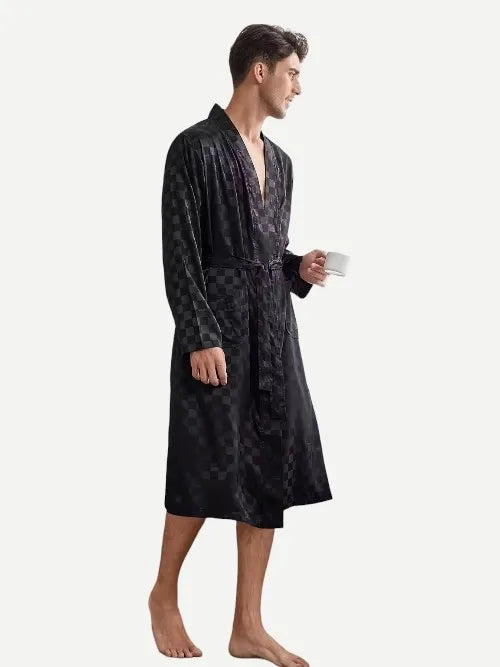 Wholesale Custom Silk Men Bath Robes&Shorts Luxury Satin Men's Robe