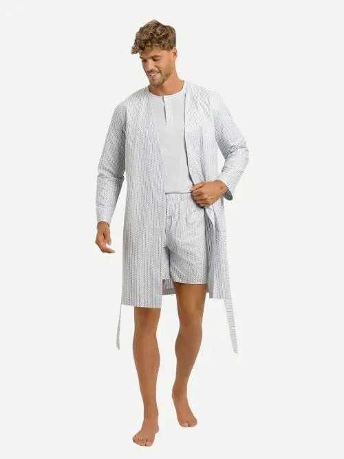 Wholesale Custom White Cotton Robes With Stripes And Letters