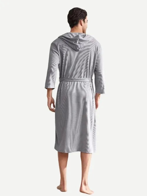 Custom Bath Robe OEM Waffle Spa Bath Robe Solid Men Robes