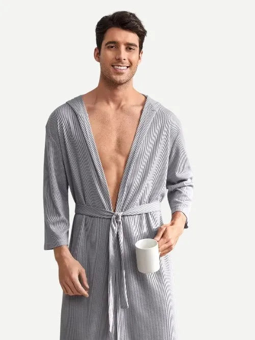 Custom Bath Robe OEM Waffle Spa Bath Robe Solid Men Robes