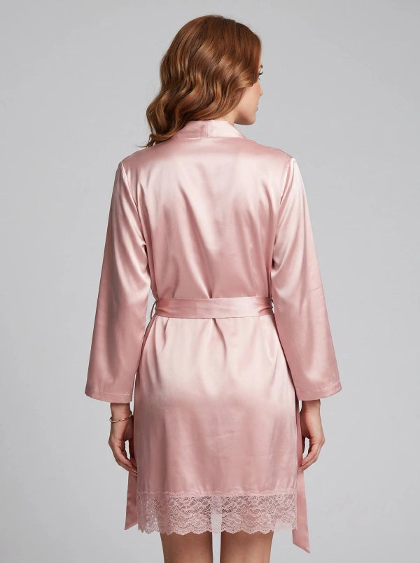 Women's luxury silk robe with private label