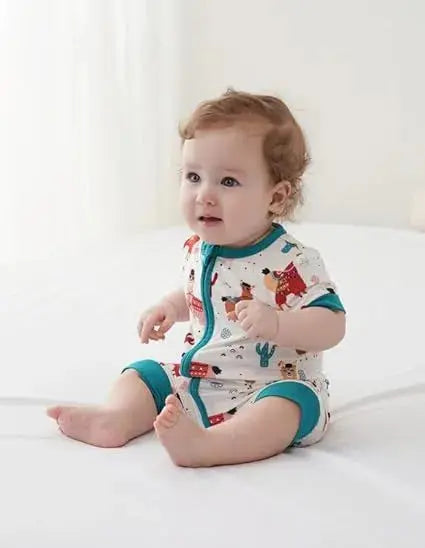 Summer Short Infant Pajamas Set Custom Viscose Bamboo Baby Romper-2311820219