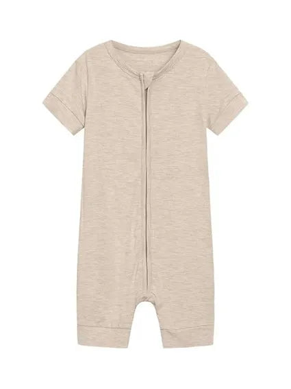 Baby Boys Girls Rompers Jumpsuits Zippered Short Sleeve Wholesale