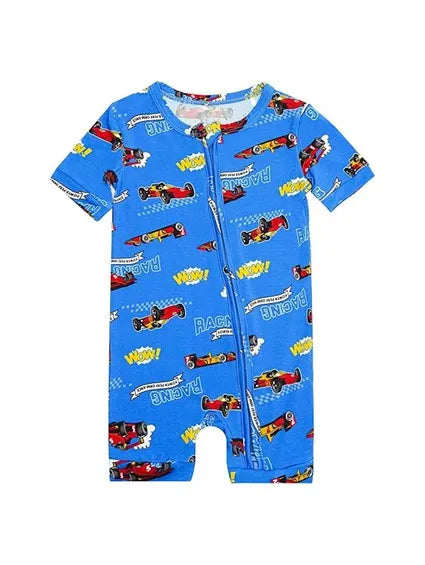 Custom Pattern Bamboo Baby Boys Short Sleeves Romper Zippy Supplier