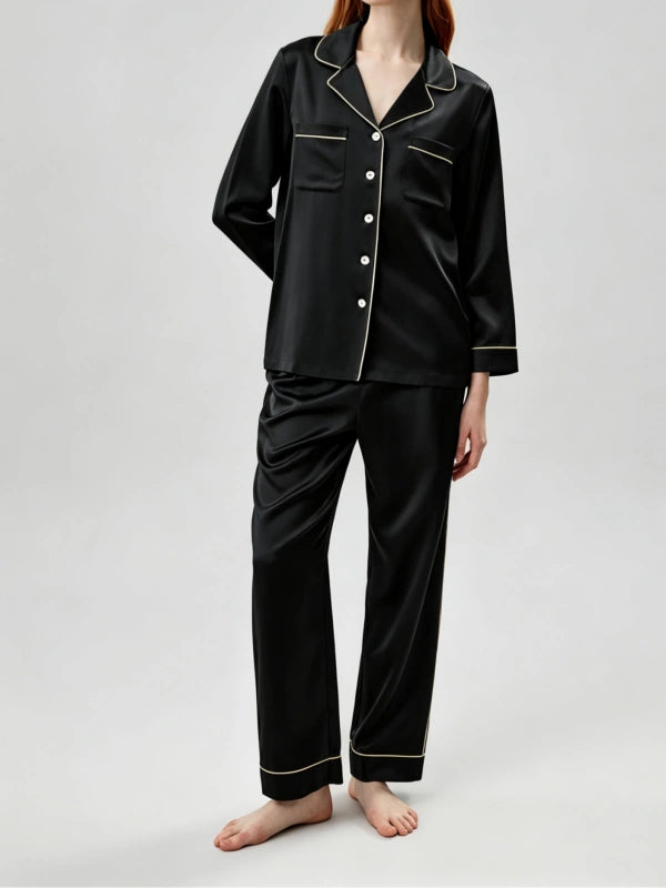 Ladies silk pajamas wholesale luxury sleepwear set