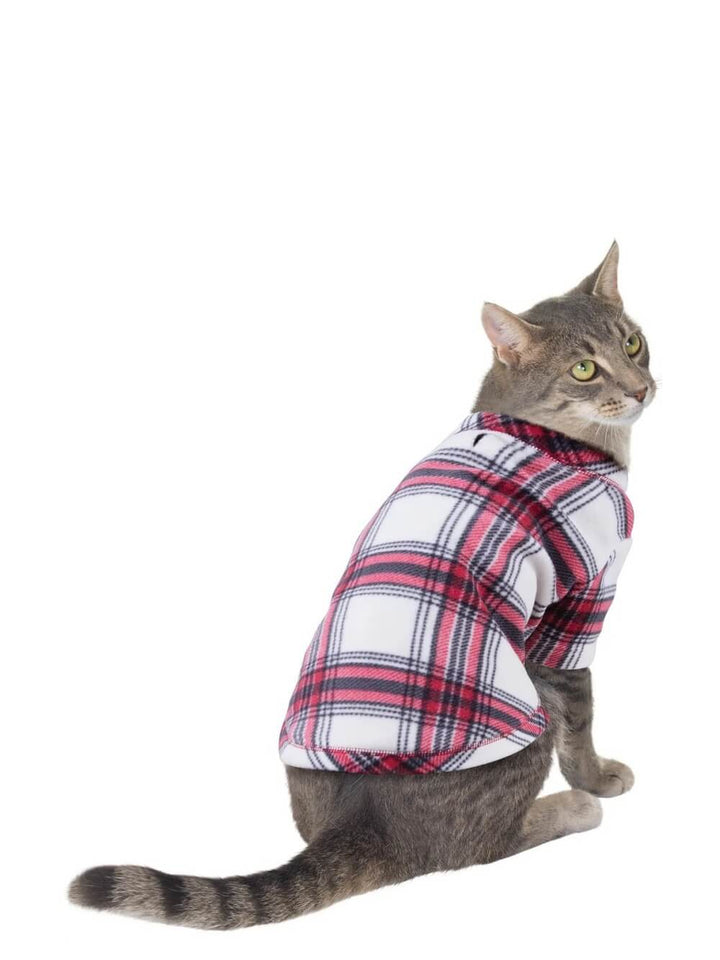 Custom Wholesale Plaid Fleece  Pet Pajamas