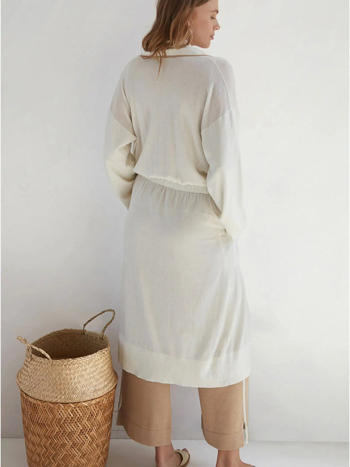Women bamboo robe back view, lightweight breathable bathrobe wholesale