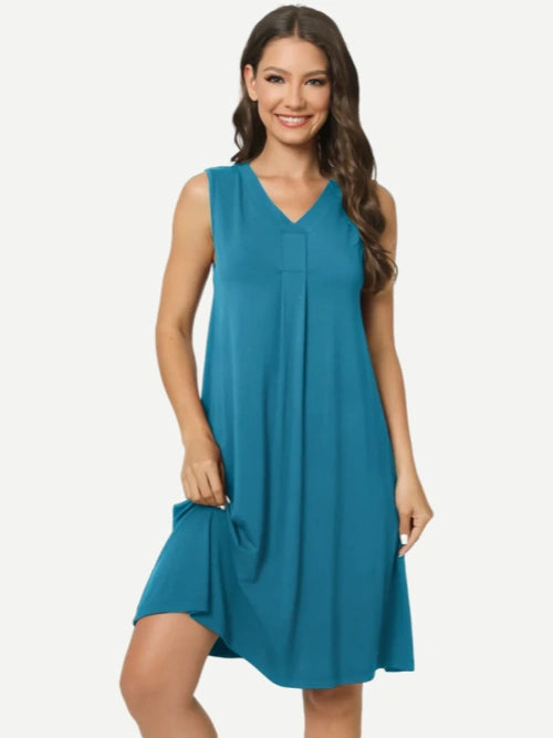 Bamboo Sleeveless V-Neck Sleep Dress Nightwear