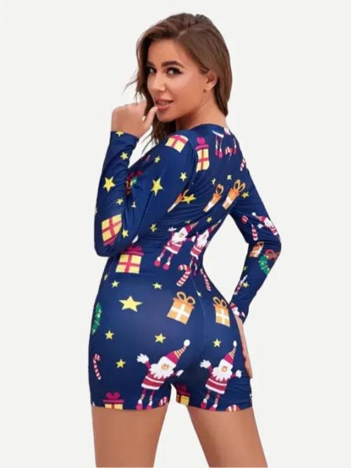 Christmas Custom Print Women Onesie Jumpsuit Wholesale