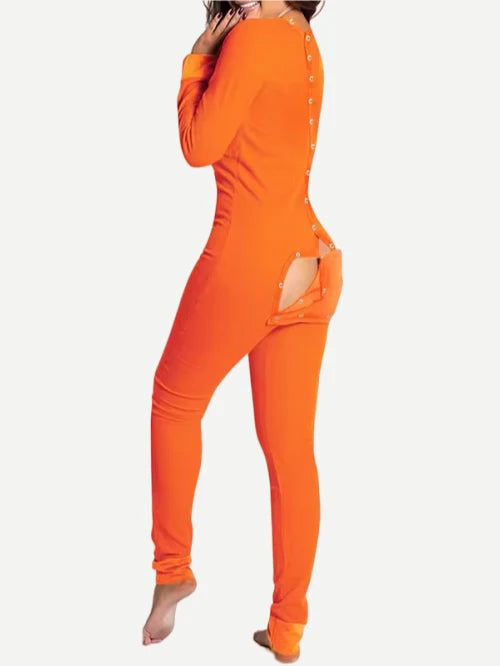 Open Crotch Adult Onesie with Butt Flap Custom Women's Jumpsuits